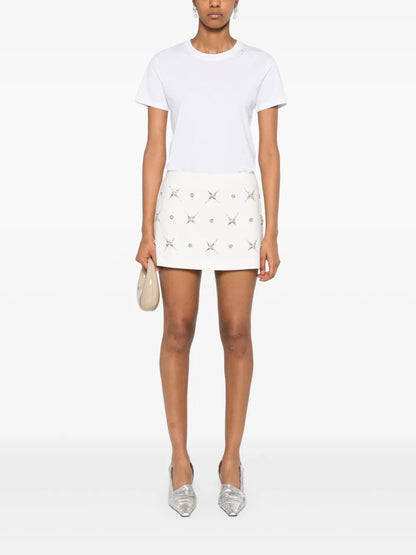 Crystal-Embellished Mini Skirt