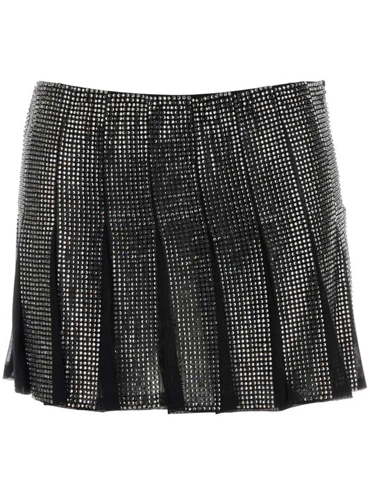 Crystal-Embellished Tulle Mini Skirt