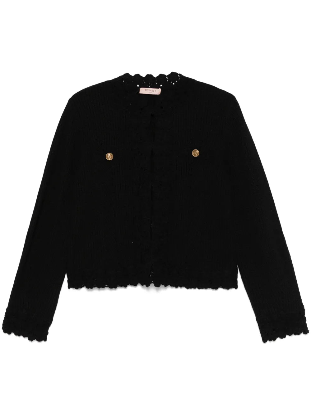 Crochet-Trim Cardigan