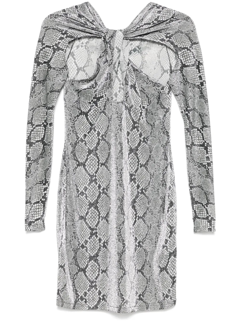 Lurex Snake-Print Mini Dress