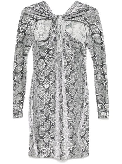 Lurex Snake-Print Mini Dress