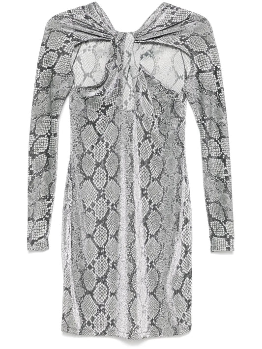 Lurex Snake-Print Mini Dress