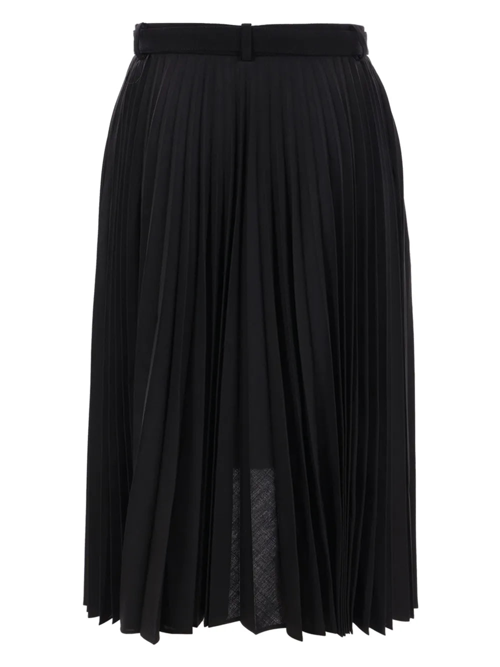 Belted Pleated Midi Skirt