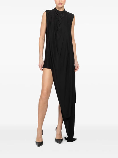Draped-Detail Mini Dress
