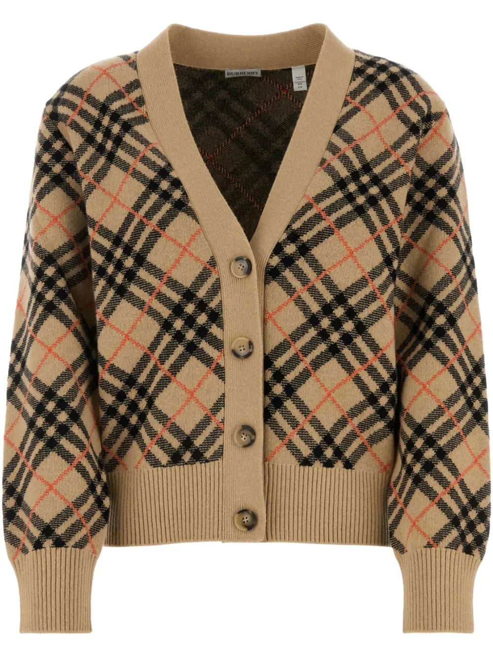 Checked Cashmere Cardigan