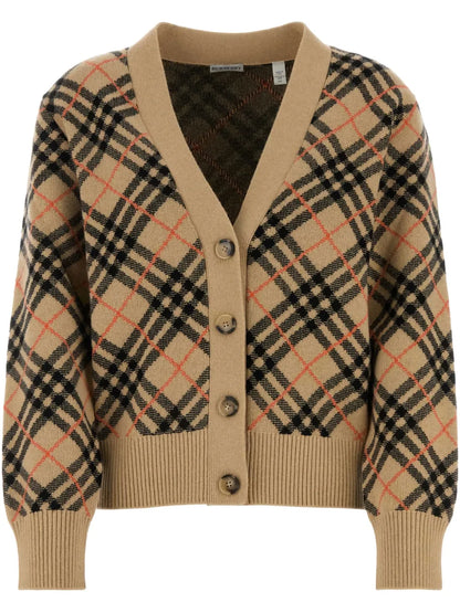 Checked Cashmere Cardigan
