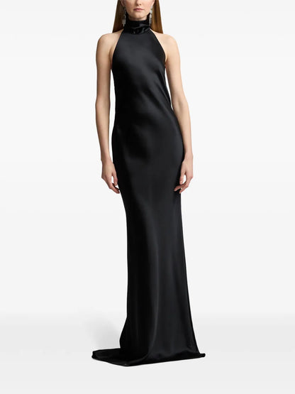 Satin-Finish Sleeveless Gown