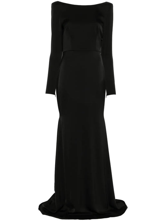 Open-Back Satin Gown