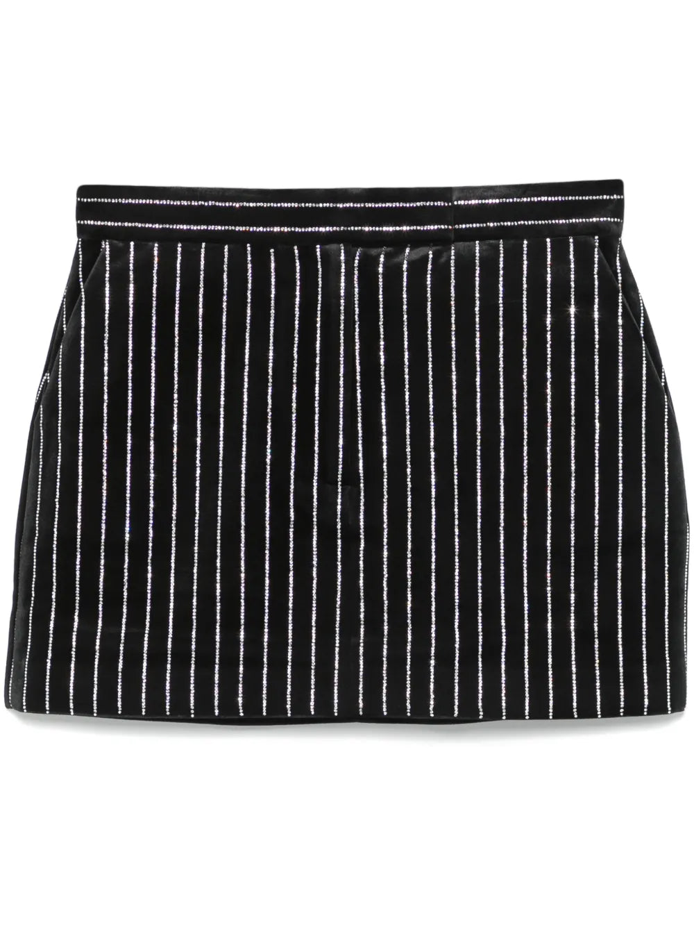Crystal-Embellished Velvet Mini Skirt