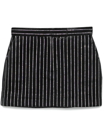 Crystal-Embellished Velvet Mini Skirt