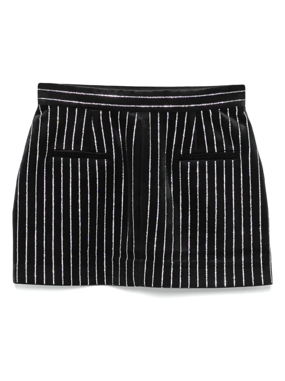 Crystal-Embellished Velvet Mini Skirt