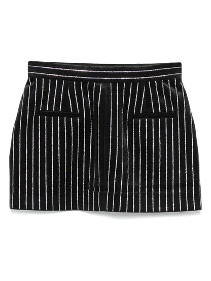 Crystal-Embellished Velvet Mini Skirt