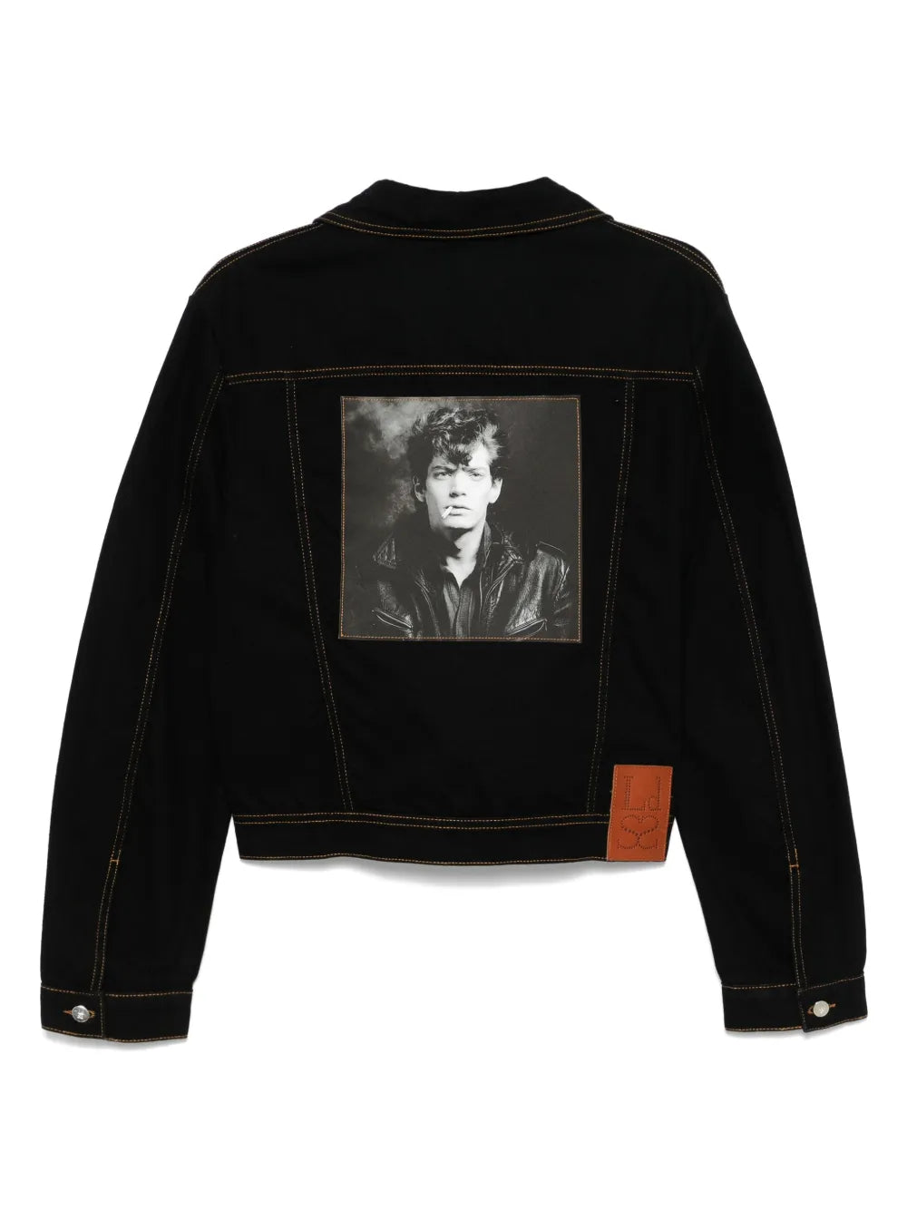 Self Portrait-Print Denim Jacket