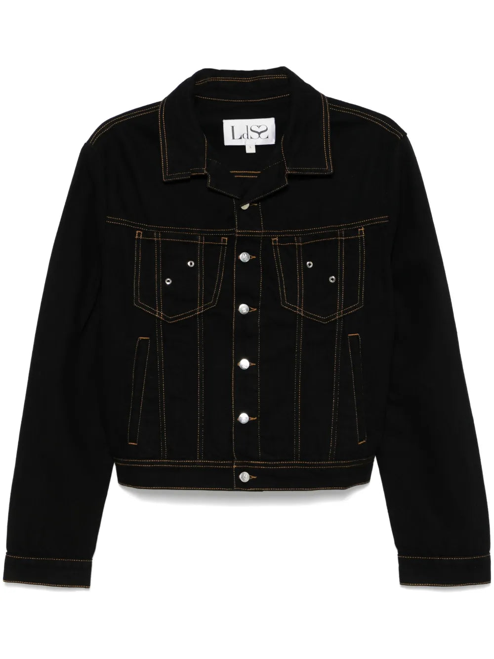 Self Portrait-Print Denim Jacket