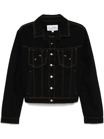 Self Portrait-Print Denim Jacket