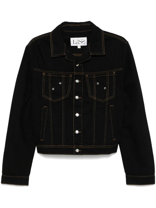 Self Portrait-Print Denim Jacket