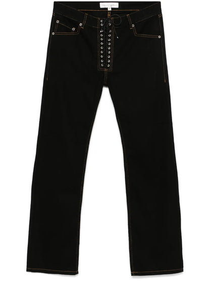 Straight-Leg Lace-Up Jeans