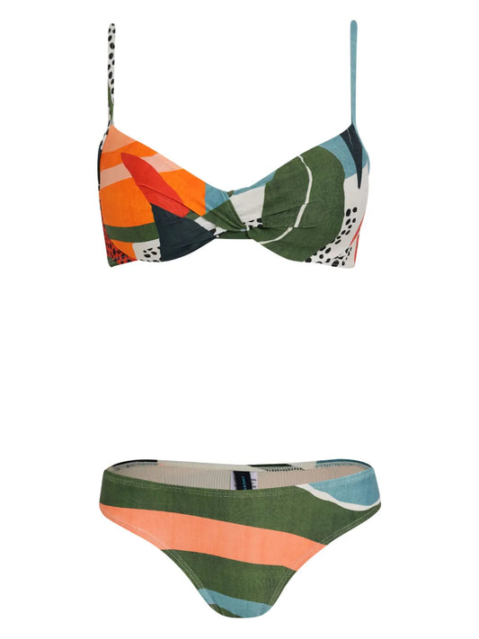 Cassis Waikiki Abstract-Print Bikini Set