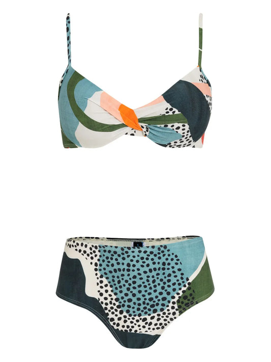 Veronica Abstract-Print Bikini Set