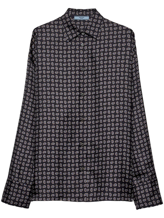 Printed Twill Silk Shirt