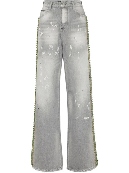 Crystal-Embellished Jeans