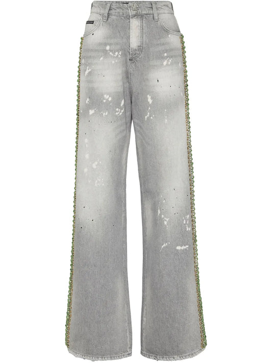 Crystal-Embellished Jeans
