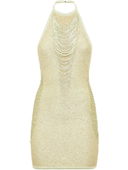 Sequin-Embellished Mini Dress
