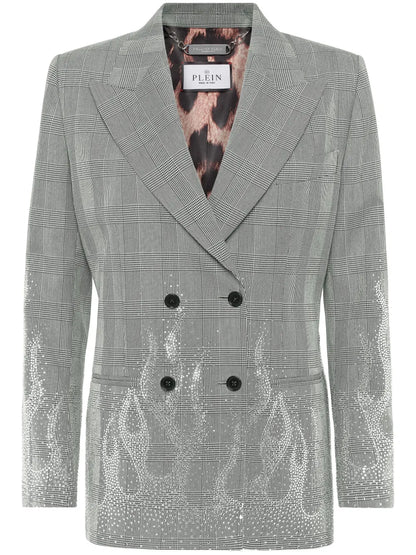 Flame-Appliqué Blazer