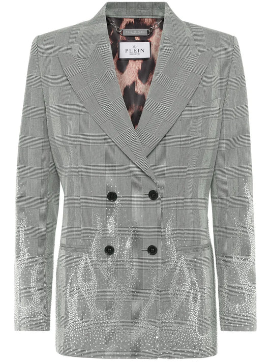 Flame-Appliqué Blazer
