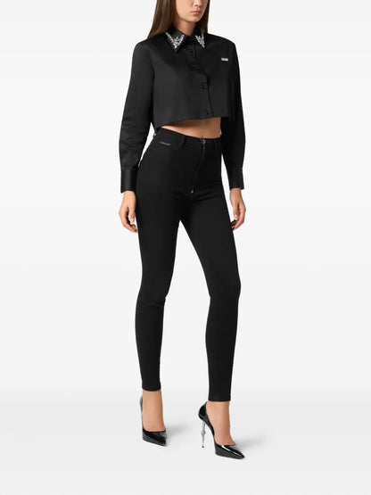 Gothic Plein Cropped Shirt