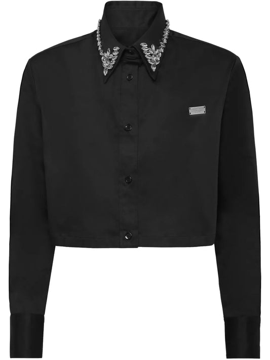 Gothic Plein Cropped Shirt
