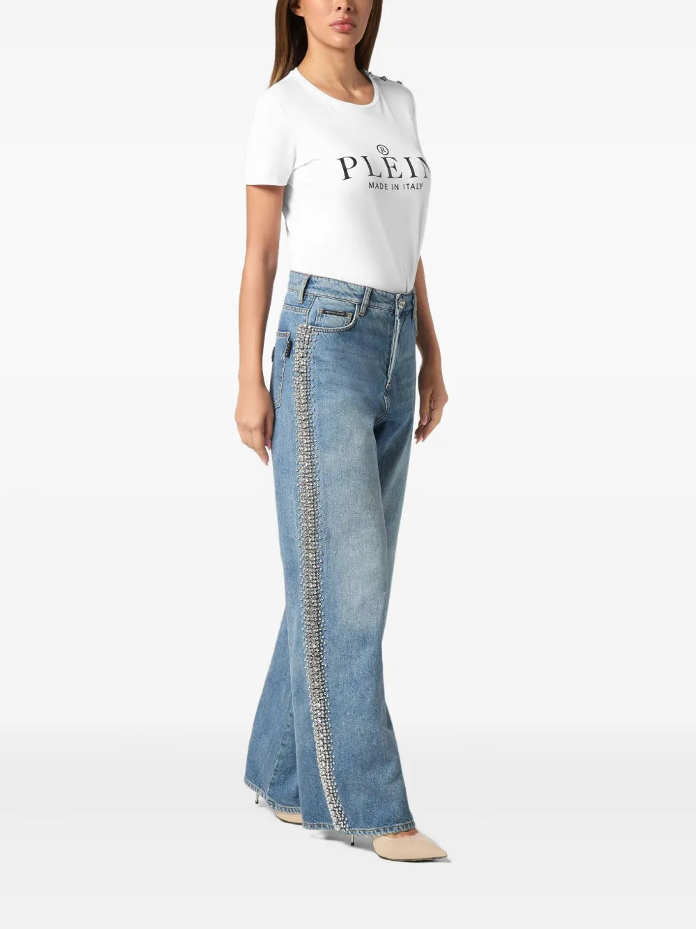 Crystal-Embellished Jeans