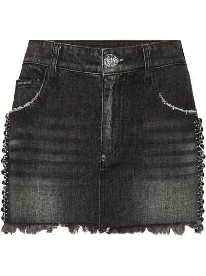 Rib Strass Mini Skirt