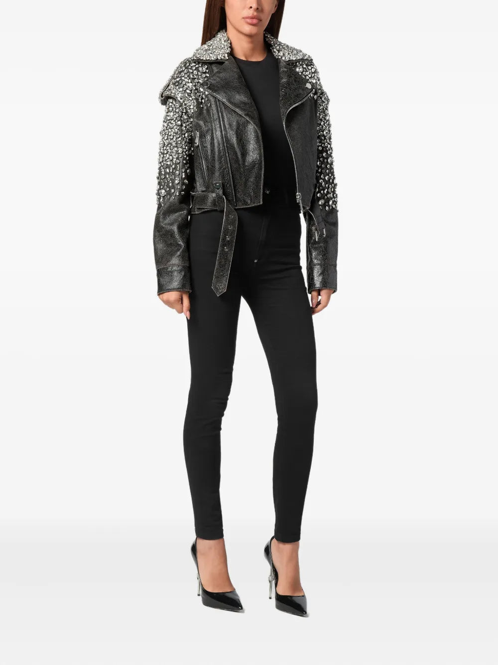 Leather Cropped Jacket