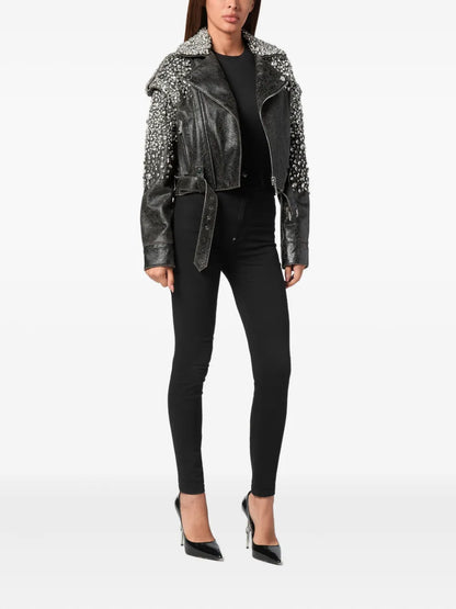 Leather Cropped Jacket