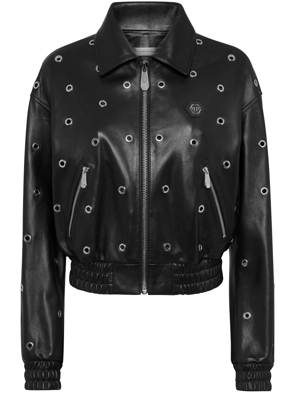 Eyelet-Detailing Bomber Jacket