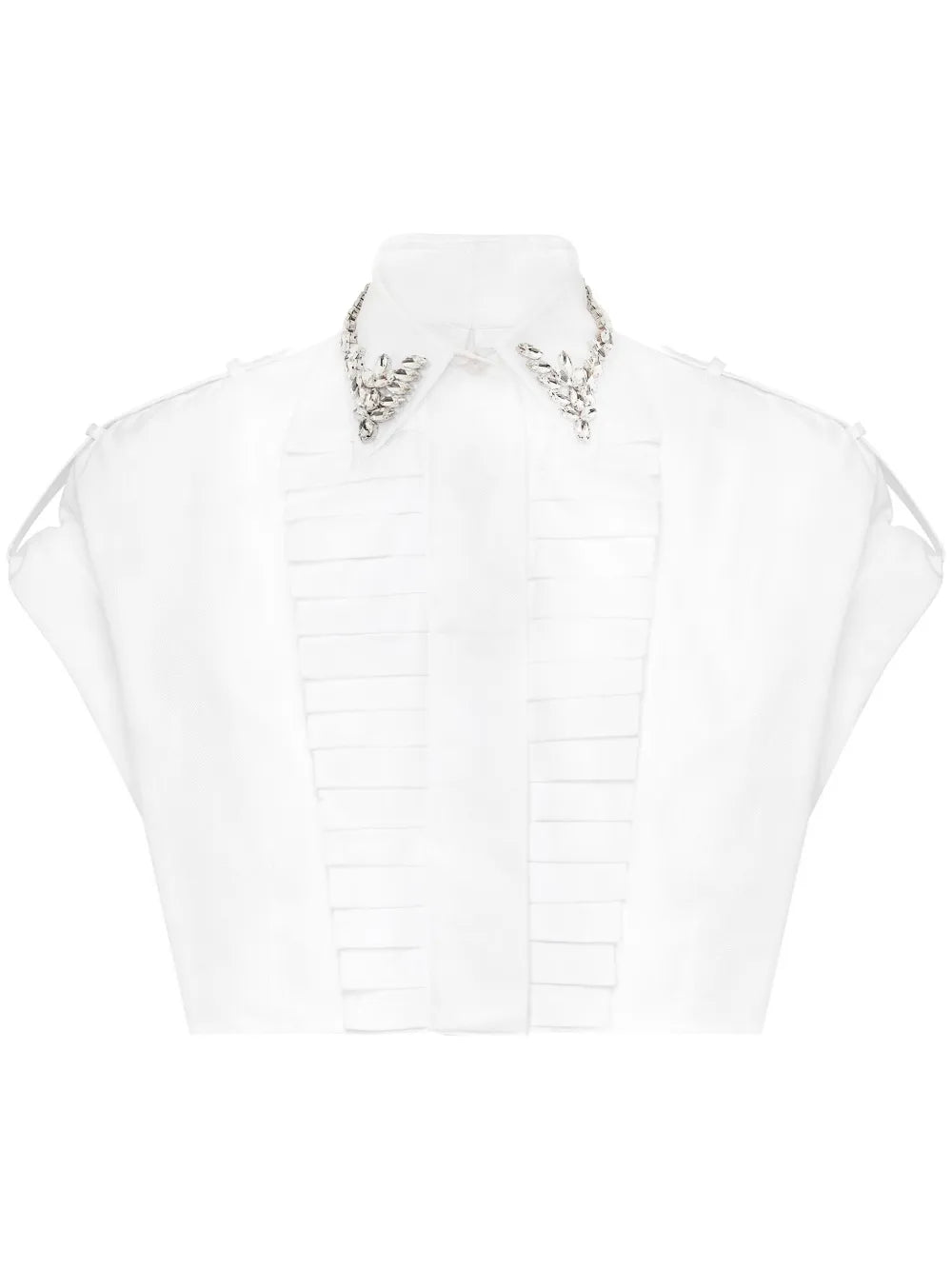 Rhinestoned Cropped Shirt