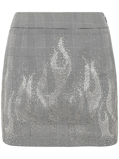 Flame-Appliqué Mini Skirt