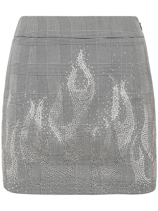 Flame-Appliqué Mini Skirt