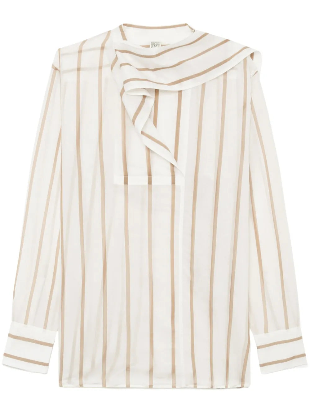 Scarf-Attached Detailing Shirt