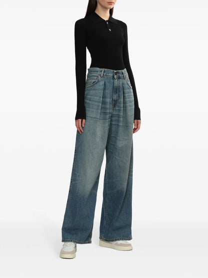 Logo-Patch Wide-Leg Jeans
