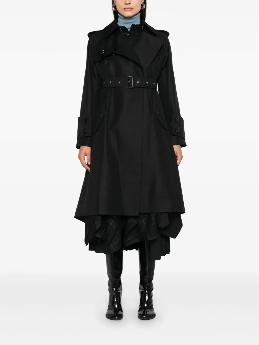 Gabardine X Windowpane Coat