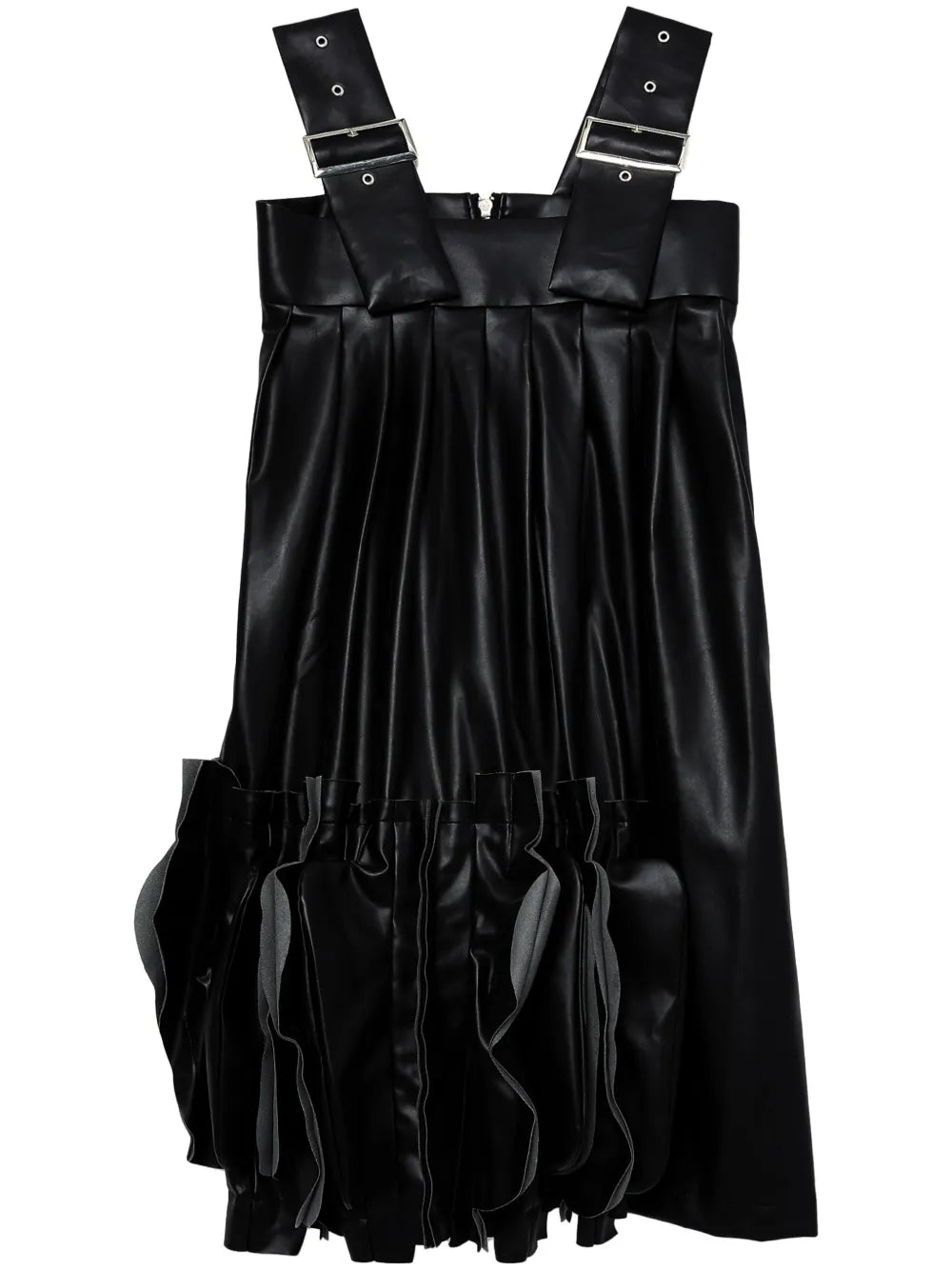 Artificial Leather Midi Dress