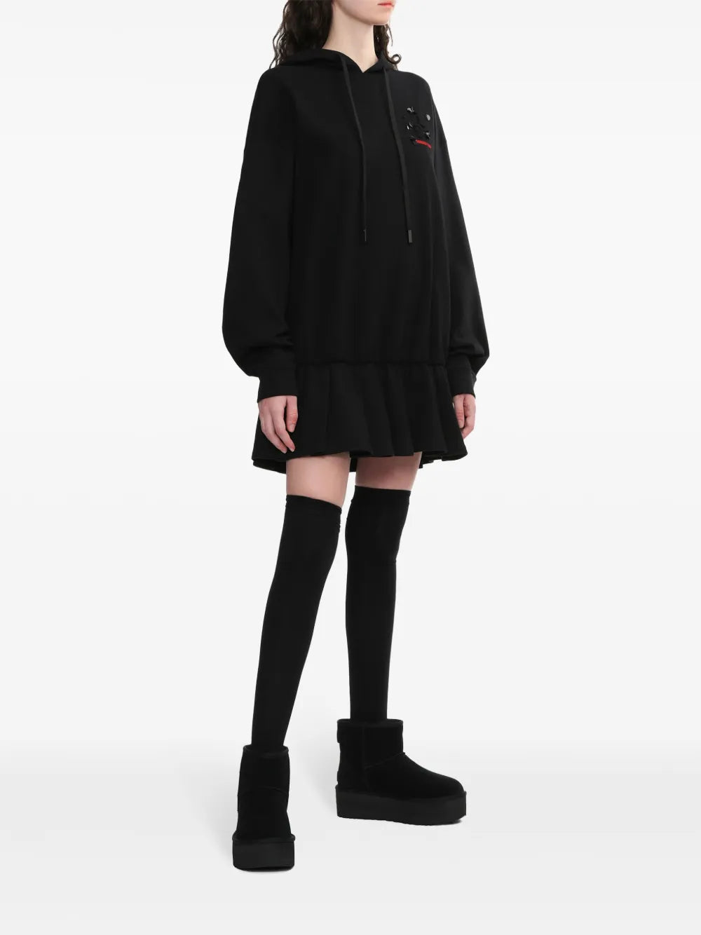 3D-Rose Hooded Dress