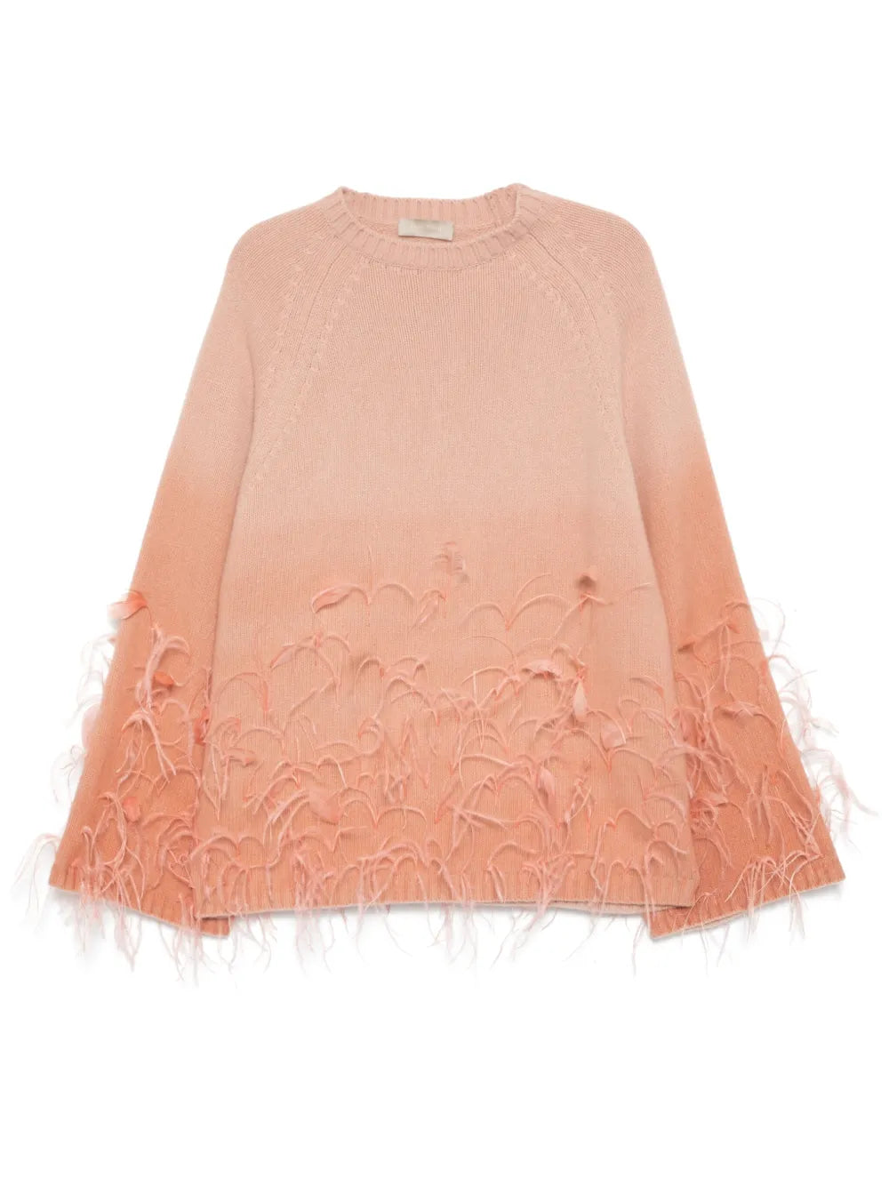 Feather Embellished Knit Sweater