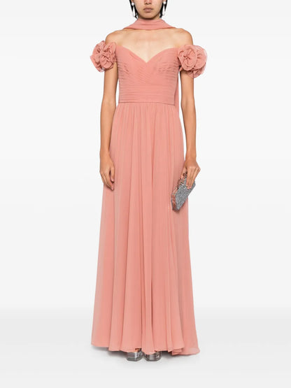 Silk Off-Shoulder Dress