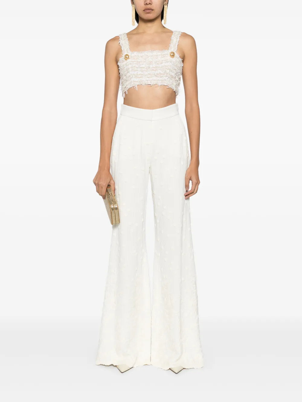 Embroidered Flared Trousers