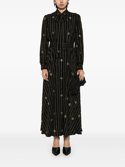 Metallic Pinstripe Dress