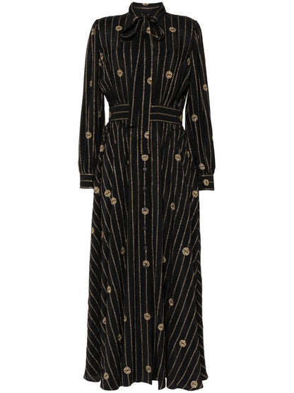 Metallic Pinstripe Dress