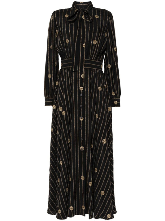 Metallic Pinstripe Dress